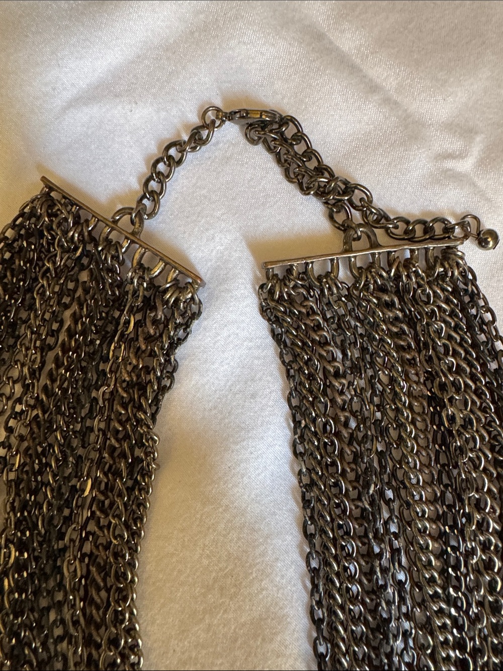 Layered Black Multi-Chain Statement Necklace - Picture 2 of 5